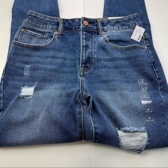 Maurices Denim - Maurices Mom Jean High Rise Distressed Size 8R NWT